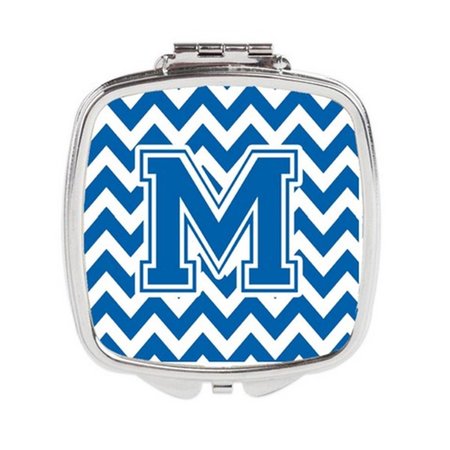 CAROLINES TREASURES Letter M Chevron Blue and White Compact Mirror CJ1056-MSCM